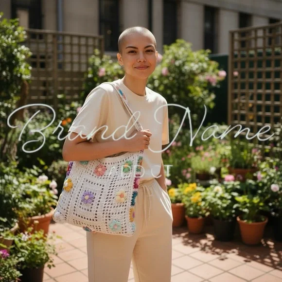 πHOST PICKπ Handmade White Floral Crochet Quilted Shoulder Handbag - Picture 2 of 2